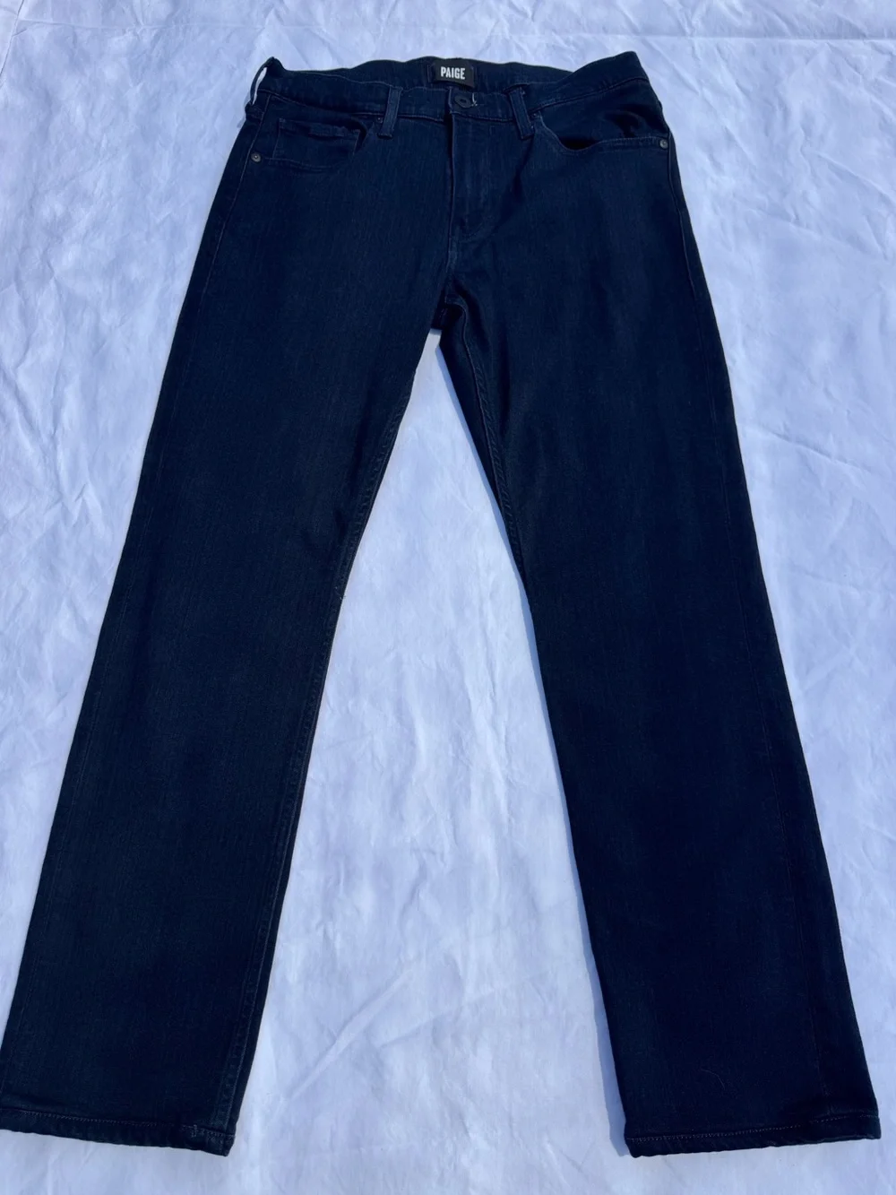 PAIGE Men's Dark Blue Straight Jeans